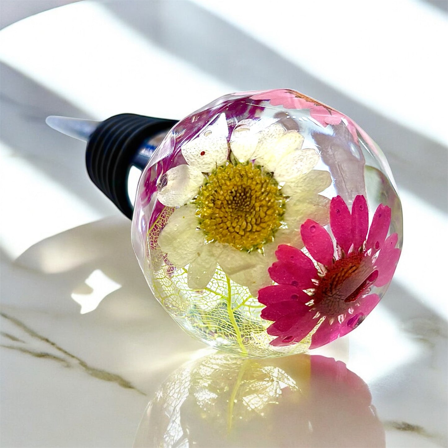 Bright Floral Resin Bottle Stopper