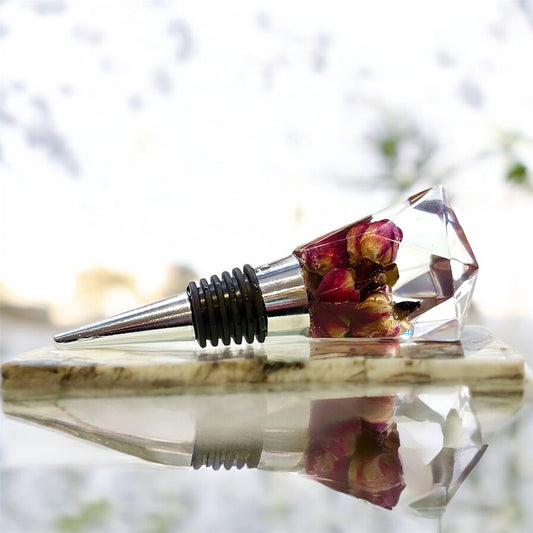 Rosebud Resin Bottle Stopper