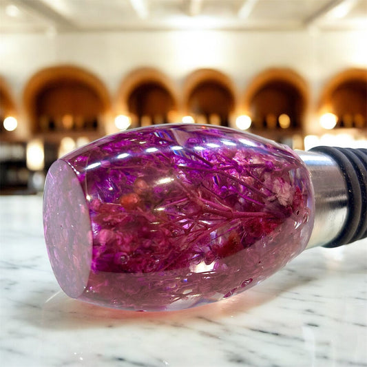 Purple Flower Resin Bottle Stopper