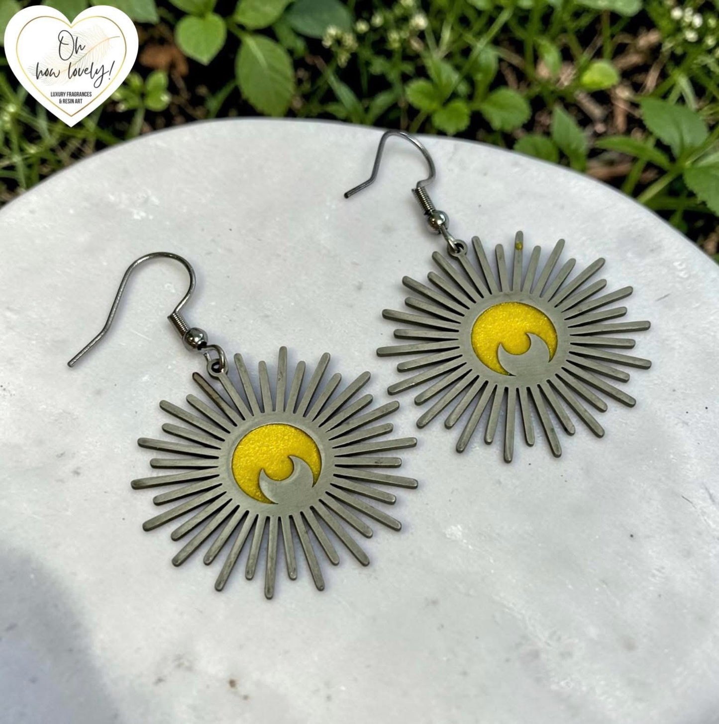 Handmade stainless steel & resin earrings